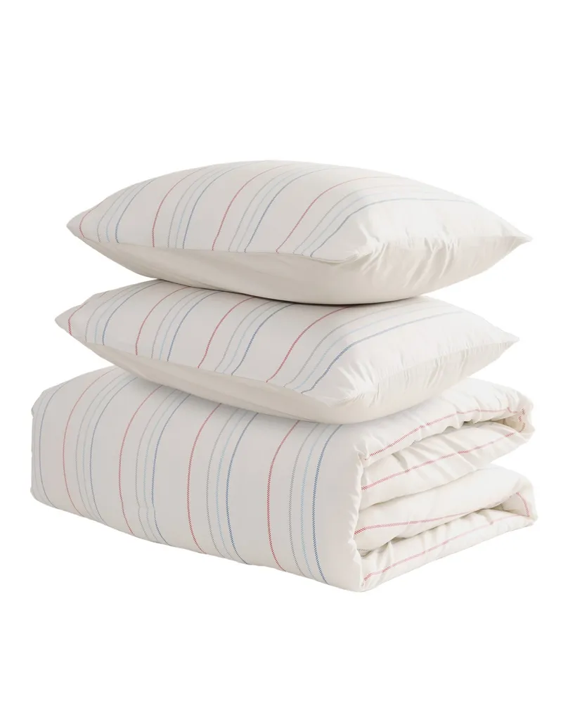 Unikome All Season Printed Stripe Down Alternative Comforter Set