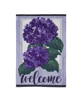 Evergreen Hydrangea Welcome Garden Applique Flag 12.5 x 18 Inches Indoor Outdoor Decor