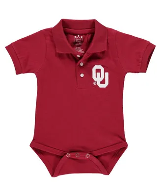 Infant Boys and Girls Crimson Oklahoma Sooners Polo Bodysuit