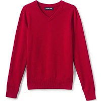 Lands' End Boys School Uniform Cotton Modal Fine Gauge V-neck Sweater