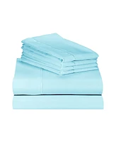 LuxClub King 6PC Ultra Soft Extra Deep Pocket Cooling Silky Solid Performance Sheet Set