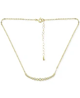 Giani Bernini Cubic Zirconia Bezel Curved Bar Collar Necklace, 16" + 2" extender, Created for Macy's