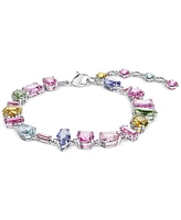 Swarovski Rhodium-Plated Multicolor Crystal Flex Bracelet