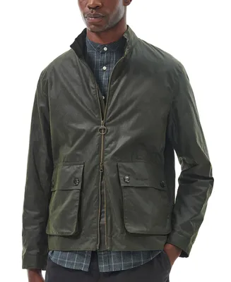 Barbour Men's Harton Waxed Zip-Front Water-Resistant Jacket