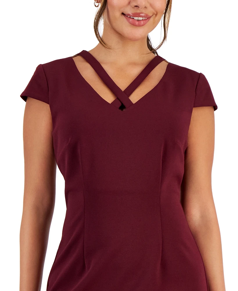 Connected Plus Short-Sleeve Sheath Dress