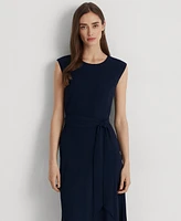 Lauren Ralph Women's Belted Bubble Crepe Dress