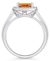 Macy's Citrine (2 ct. t.w.) and Diamond (1/4 Halo Ring 14K Gold