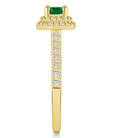 Macy's Emerald (1/2 Ct. t.w.) and Diamond Halo Ring