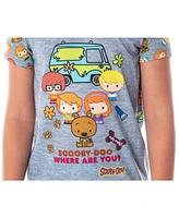 Scooby-Doo Girls Pajamas Chibi Characters Mystery Machine Shirt And Pants Pajama Set