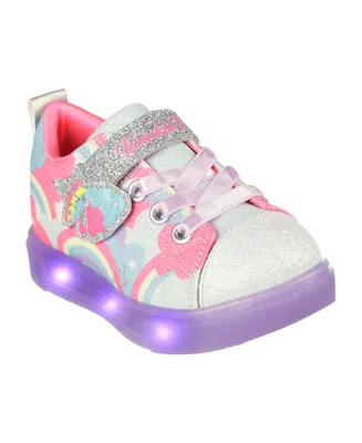 Skechers Toddler Girls Twinkle Sparks Ice 2.0 Light-Up Adjustable Strap Closure Casual Sneakers from Finish Line