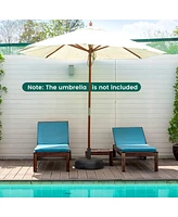Costway 18'' Patio Fillable Round Umbrella Base Stand Holder Fit Pole 1.5''/1.9'' Weighted