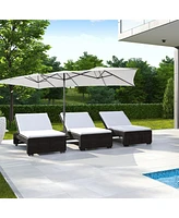 15FT Double-Sided Patio Market Umbrella Large Crank Handle Vented Outdoor Twin