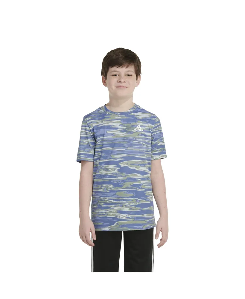 adidas Big Boys Short Sleeve Liquid Camo Printed T-shirt