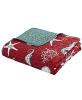 Videri Home Festive Seahorse Reversible 3-Piece Quilt Set