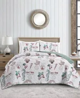 Videri Home Holiday Writing Reversible 3 Piece Quilt Set Collection