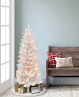 Puleo 4' Pre-Lit Carson Artificial Pine Tree