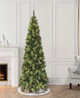 Puleo 6.5' Pre-Lit Slim Portland Artificial Fir Tree