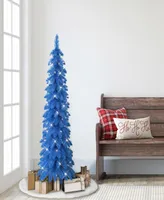 Puleo 4' Pre-Lit Artificial Alpine Pencil Tree