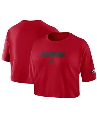 Women's Nike Red Georgia Bulldogs Wordmark Cropped T-shirt