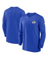 Men's Nike Royal Los Angeles Rams 2023 Sideline Performance Long Sleeve Quarter-Zip Top