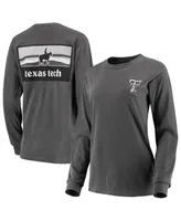 Women's Charcoal Texas Tech Red Raiders Comfort Colors Campus Skyline Long Sleeve Oversized T-shirt