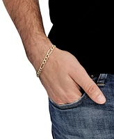 Italian Gold Men's Figaro Chain Bracelet in 10k Gold