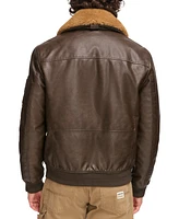 Tommy Hilfiger Men's Faux-Fur-Trim Faux-Leather Bomber Jacket
