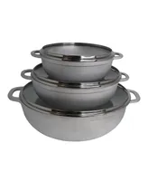 Imusa Aluminum 3 Piece 1.5 Quart, 3.5 Quart, 7.0 Quart Caldero Dutch Oven Set