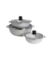 Imusa Aluminum 3 Piece 1.5 Quart, 3.5 Quart, 7.0 Quart Caldero Dutch Oven Set