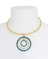 Robert Lee Morris Soho Blue Patina Orbital Pendant Necklace