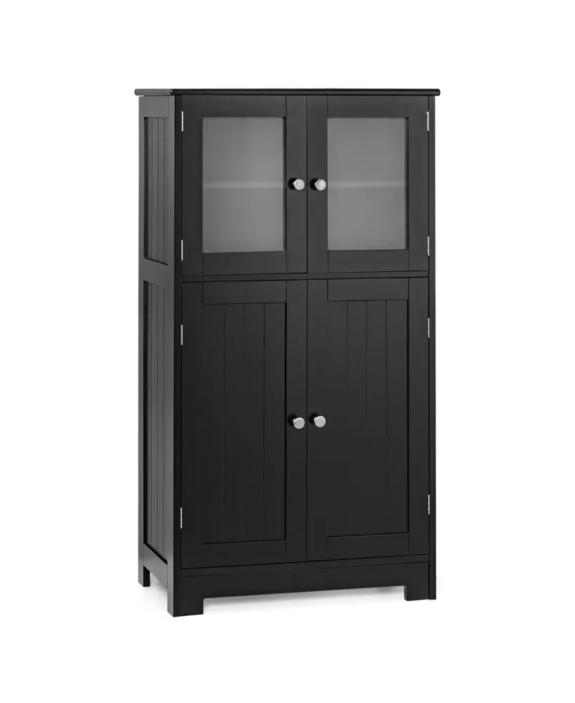 Costway Bathroom Floor Storage Cabinet Kitchen Cupboard w/Doors&Adjustable Shelf