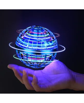 Dartwood Flying Orb Ball Globe-Shaped Mini Drone Hover Ball with Led and Hidden Propellers - Safe Outdoor Toys for Kids and Adults