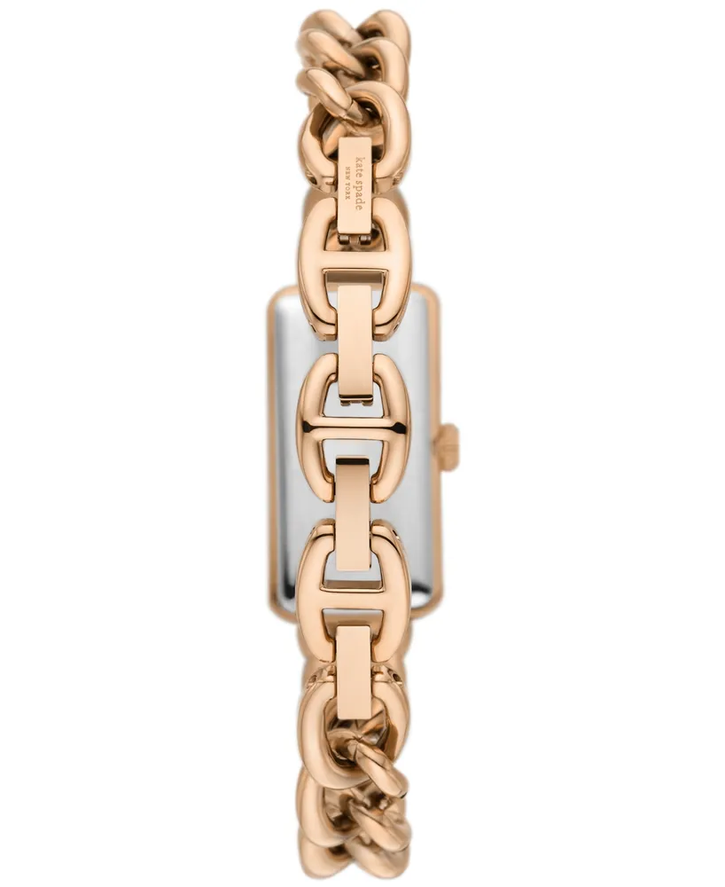 kate spade new york Women's Rosedale Quartz Three Hand Rose Gold-Tone Stainless Steel Watch 16mm