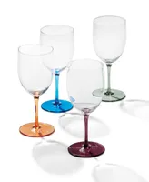 Oneida Bottoms Up Color Bottom Wine Glasses, Set of 4