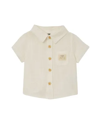 Cotton On Baby Boys Leonard Linen Button Down Shirt