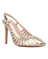 Womens Magdalene- Metallic Sling Back Heels Pumps