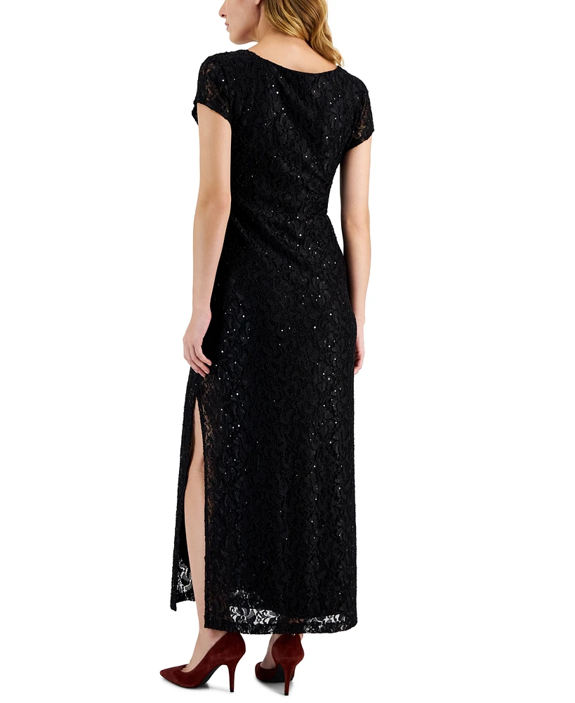 Connected Petite Lace Wired V-Neck Maxi Dress