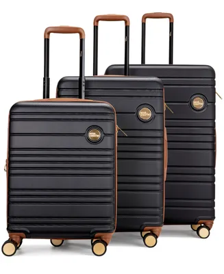 Miami CarryOn Brickell 3 Piece Expandable Retro Spinner Luggage Set