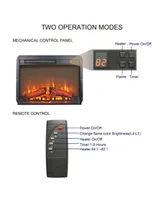 23 Inch Electric Fireplace Insert, Ultra Thin Heater With Log Set & Realistic Flame, Remote