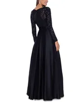 Betsy & Adam Women's Embroidered-Bodice Combo Gown