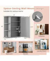 Costway Multipurpose Mount Wall Surface Bathroom Storage Cabinet Mirror