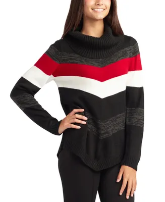 Bcx Juniors' Cowlneck Colorblocked Sweater
