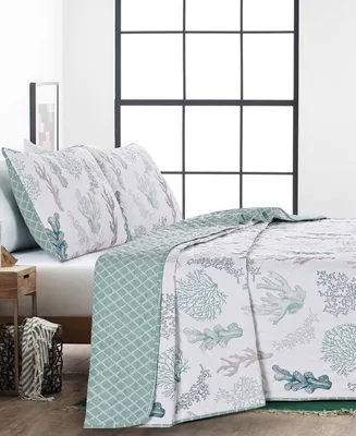 Videri Home Coral Collection 3 Piece Quilt Set, Full/Queen