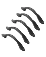 Cauldham 5 Pack Solid Braided Kitchen Cabinet Pulls Handles (5" Hole Centers) - Drawer/Door Hardware - Style M260 - Matte Black