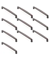 Cauldham 10 Pack Solid Kitchen Cabinet Handles (7-1/2" Hole Centers) - Drawer/Door Hardware - Style T765 - Oil Rubbed Bronze