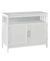 Homcom Sideboard Buffet Cabinet, Modern Kitchen Cabinet, Coffee Bar Cabinet with 2-Level Shelf and Open Compartment, White