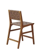 Ink+Ivy Oslo 24" High Faux Leather Woven Counter Stool