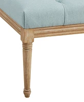 Martha Stewart Collection Bonnieville 34" Round Upholstered Button Tufted Accent Ottoman