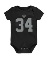 Newborn and Infant Boys Girls Mitchell & Ness Bo Jackson Black Las Vegas Raiders Retro Name Number Bodysuit