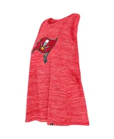 Women's New Era Tampa Bay Buccaneers Red Reverse Space-Dye Back-Knot Tank Top